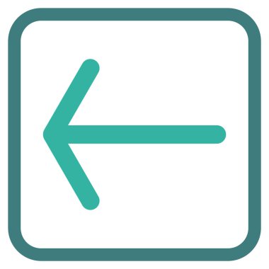 Ok sol vektör simgesi bir çerçeve içinde