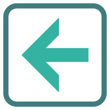 Ok sol vektör simgesi bir çerçeve içinde