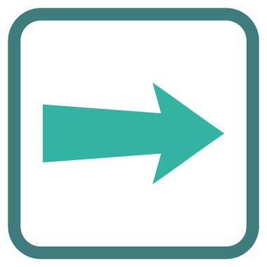 Ok sağ vektör simgesi bir çerçeve içinde