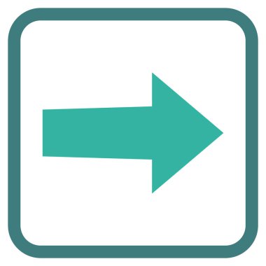 Ok sağ vektör simgesi bir çerçeve içinde