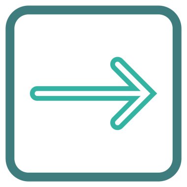 Ok sağ vektör simgesi bir çerçeve içinde