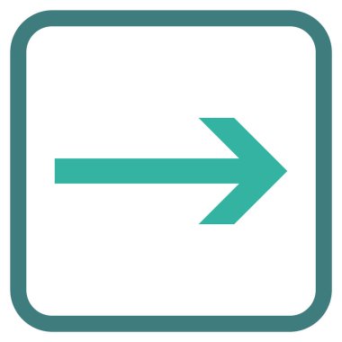 Ok sağ vektör simgesi bir çerçeve içinde