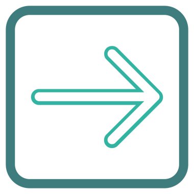 Ok sağ vektör simgesi bir çerçeve içinde