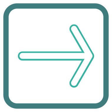 Ok sağ vektör simgesi bir çerçeve içinde