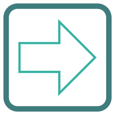 Ok sağ vektör simgesi bir çerçeve içinde