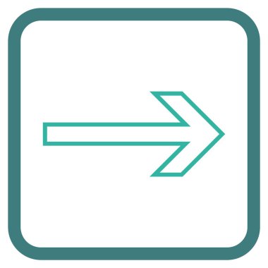 Ok sağ vektör simgesi bir çerçeve içinde