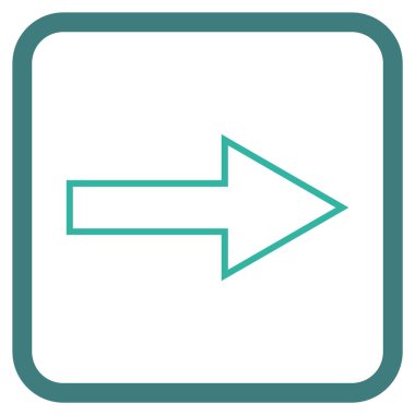 Ok sağ vektör simgesi bir çerçeve içinde