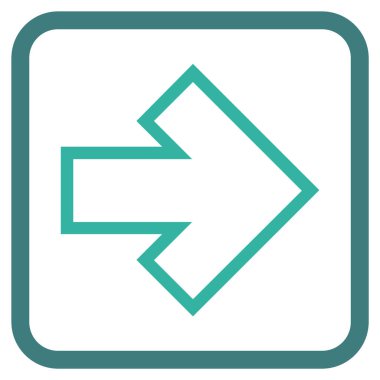 Ok sağ vektör simgesi bir çerçeve içinde