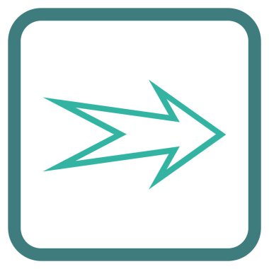 Ok sağ vektör simgesi bir çerçeve içinde