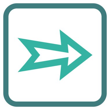 Ok sağ vektör simgesi bir çerçeve içinde