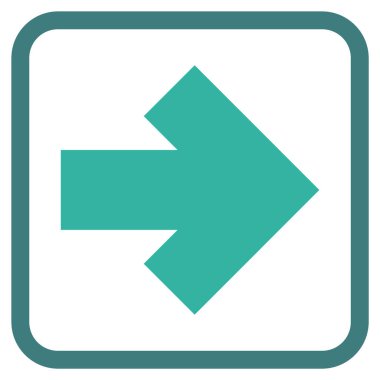 Ok sağ vektör simgesi bir çerçeve içinde