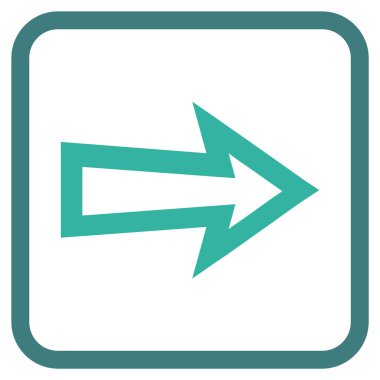 Ok sağ vektör simgesi bir çerçeve içinde