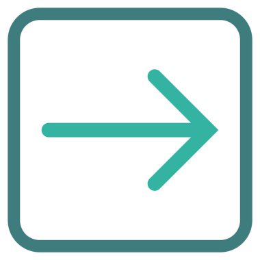 Ok sağ vektör simgesi bir çerçeve içinde