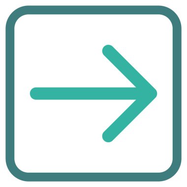 Ok sağ vektör simgesi bir çerçeve içinde