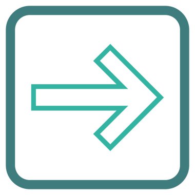 Ok sağ vektör simgesi bir çerçeve içinde