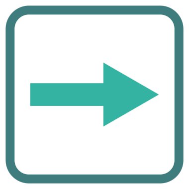 Ok sağ vektör simgesi bir çerçeve içinde