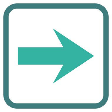 Ok sağ vektör simgesi bir çerçeve içinde