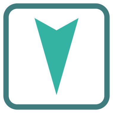 Vektör simgesi bir çerçeve içinde aşağı ok ucu