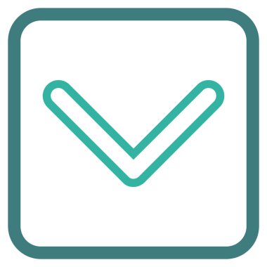 Vektör simgesi bir çerçeve içinde aşağı ok ucu