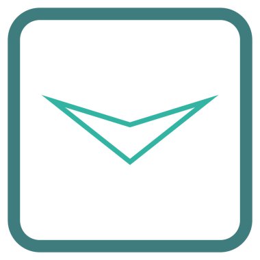 Vektör simgesi bir çerçeve içinde aşağı ok ucu