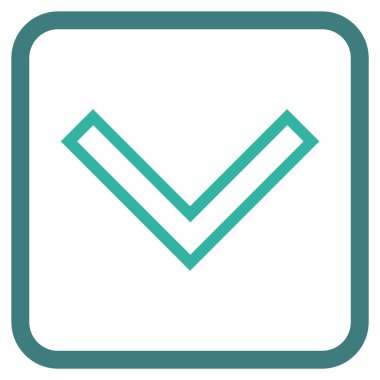 Vektör simgesi bir çerçeve içinde aşağı ok ucu