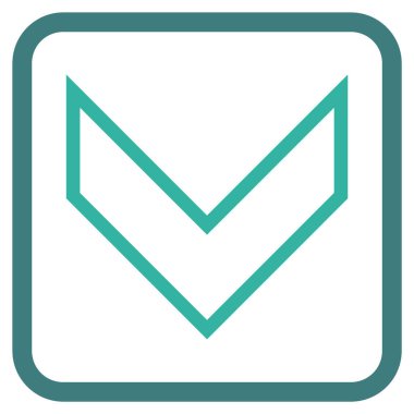 Vektör simgesi bir çerçeve içinde aşağı ok ucu