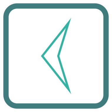 Ok ucu sol vektör simgesi bir çerçeve içinde