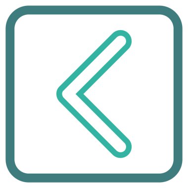 Ok ucu sol vektör simgesi bir çerçeve içinde