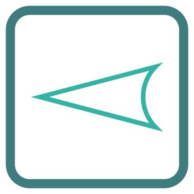 Ok ucu sol vektör simgesi bir çerçeve içinde