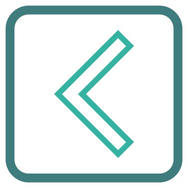 Ok ucu sol vektör simgesi bir çerçeve içinde