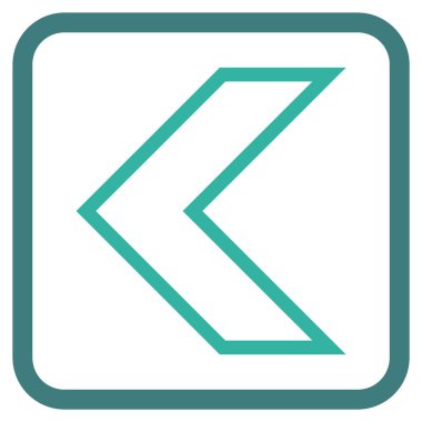 Ok ucu sol vektör simgesi bir çerçeve içinde