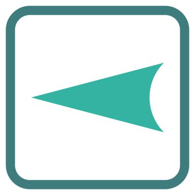 Ok ucu sol vektör simgesi bir çerçeve içinde