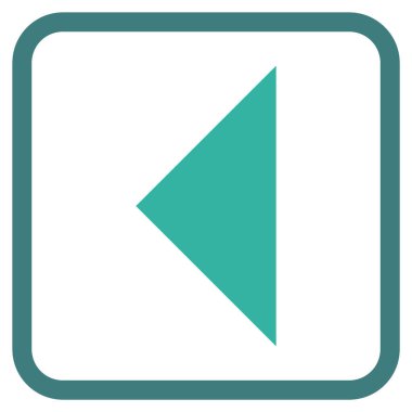 Ok ucu sol vektör simgesi bir çerçeve içinde