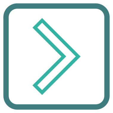 Ok ucu doğru vektör simgesi bir çerçeve içinde