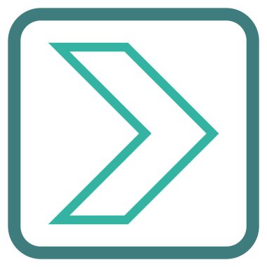 Ok ucu doğru vektör simgesi bir çerçeve içinde