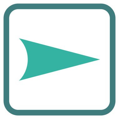 Ok ucu doğru vektör simgesi bir çerçeve içinde