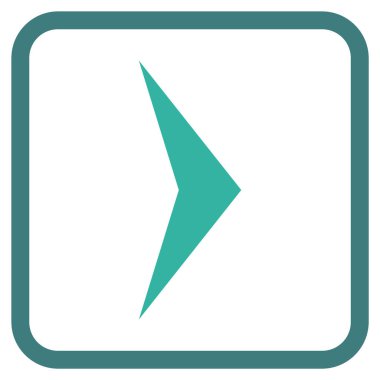 Ok ucu doğru vektör simgesi bir çerçeve içinde