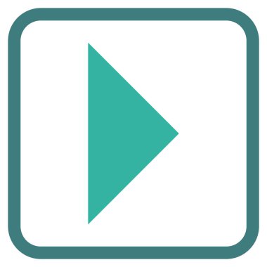 Ok ucu doğru vektör simgesi bir çerçeve içinde