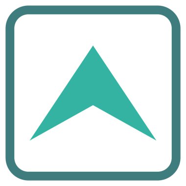 Vektör simgesi bir çerçeve içinde yukarı ok ucu