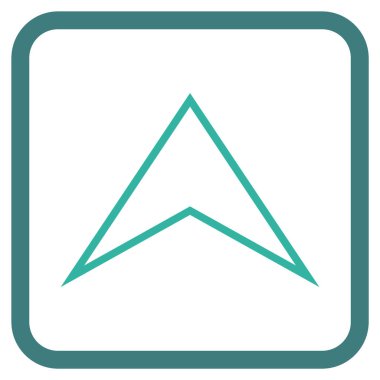 Vektör simgesi bir çerçeve içinde yukarı ok ucu