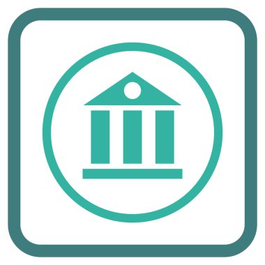 Banka Binası vektör simgesi bir çerçeve içinde
