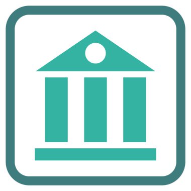 Banka Binası vektör simgesi bir çerçeve içinde