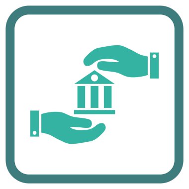 Banka hizmet vektör simgesi bir çerçeve içinde