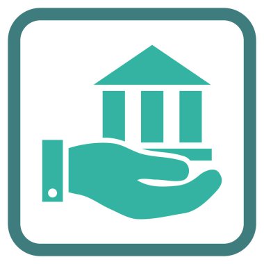 Banka hizmet vektör simgesi bir çerçeve içinde