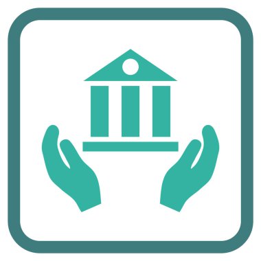 Banka hizmet vektör simgesi bir çerçeve içinde