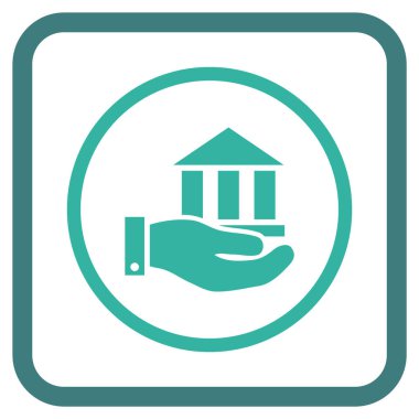 Banka hizmet vektör simgesi bir çerçeve içinde