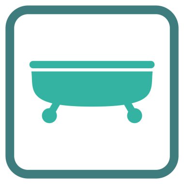 Küvet vektör simgesi bir çerçeve içinde