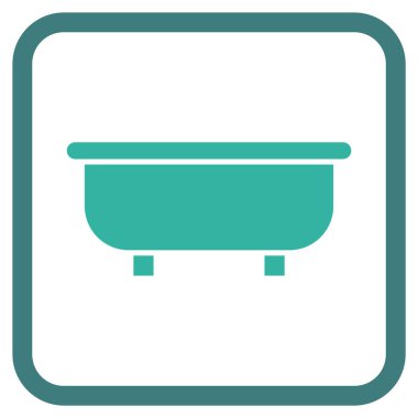 Küvet vektör simgesi bir çerçeve içinde