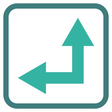 Vektör simgesi bir çerçeve içinde yukarı sol çatallanma ok