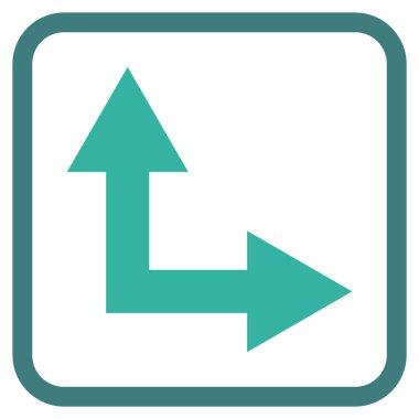 Vektör simgesi bir çerçeve içinde yukarı doğru çatallanma ok